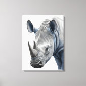 Illustratie van de rhino - potloodtekening canvas afdruk (Voorkant)