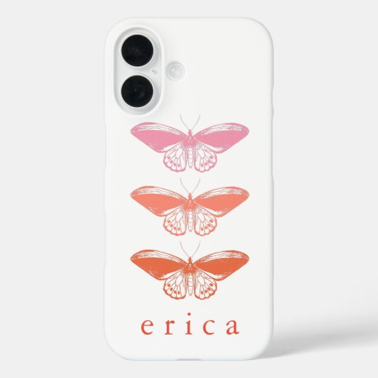 Illustratie van de roze vlinder bevestigen Case-Mate iPhone case (Achterkant)