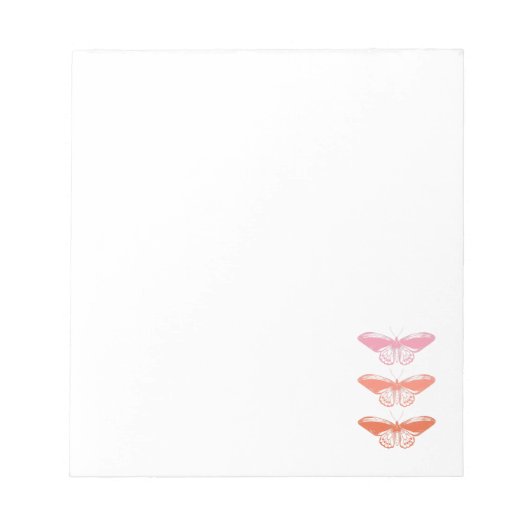 Illustratie van de roze vlinder bevestigen notitieblok (Voorkant)