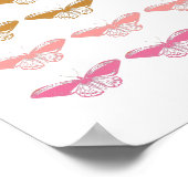Illustratie van de  roze vlinder bevestigen poster (Hoek)