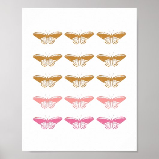 Illustratie van de  roze vlinder bevestigen poster (Voorkant)