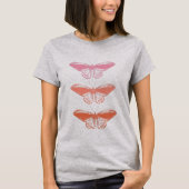 Illustratie van de  roze vlinder bevestigen t-shirt (Voorkant)