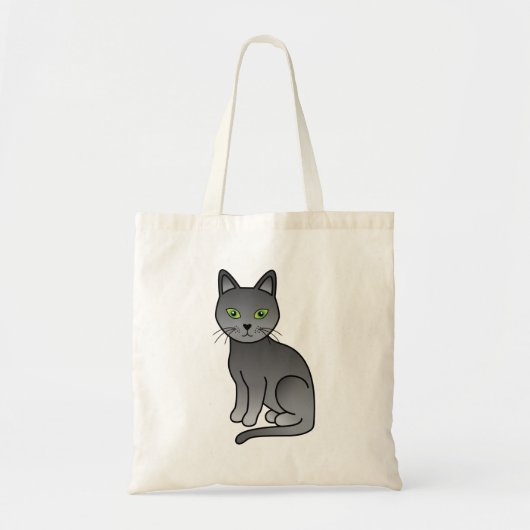 Illustratie van de Russische blauwe Cartoon Cat Tote Bag (Voorkant)