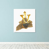 Illustratie van de samurai helm uit de 16e eeuw canvas afdruk (Insitu (Houten vloer))