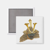 Illustratie van de samurai helm uit de 16e eeuw magneet (Voorkant / Achterkant)