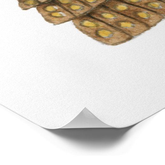 Illustratie van de samurai helm uit de 16e eeuw poster (Hoek)