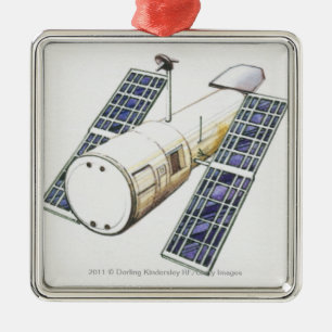 Illustratie van de satelliet die wordt gebruikt vo metalen ornament
