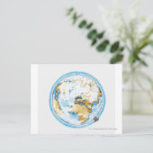 Illustratie van de satelliet rond de aarde briefkaart (Staand voorkant)