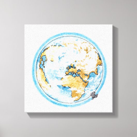 Illustratie van de satelliet rond de aarde canvas afdruk (Voorkant)
