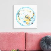 Illustratie van de satelliet rond de aarde canvas afdruk (Insitu (Woonkamer))