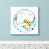 Illustratie van de satelliet rond de aarde canvas afdruk (Insitu (Houten vloer))