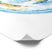 Illustratie van de satelliet rond de aarde poster (Hoek)