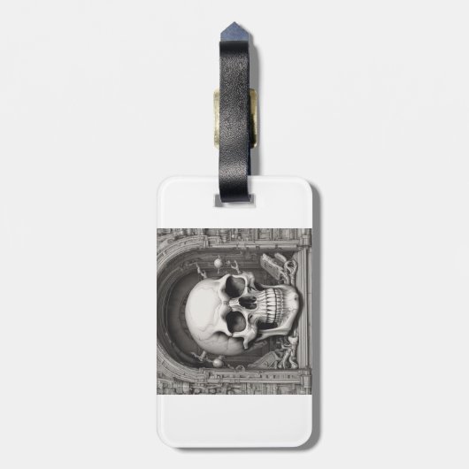 Illustratie van de schedel bagagelabel (Achterkant verticaal)