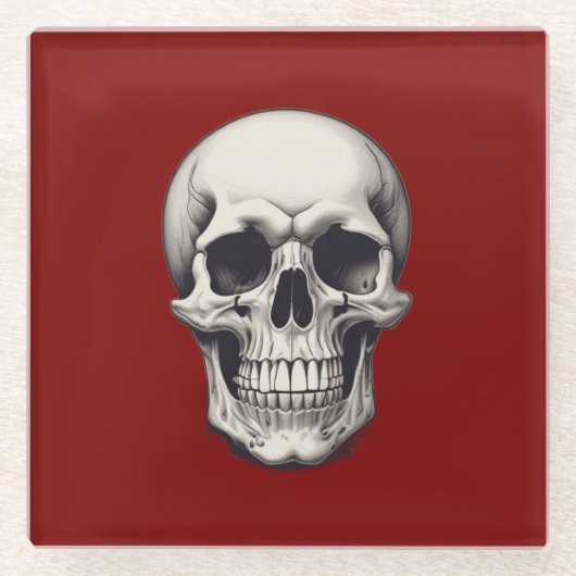 Illustratie van de schedel glazen onderzetter (Voorkant)