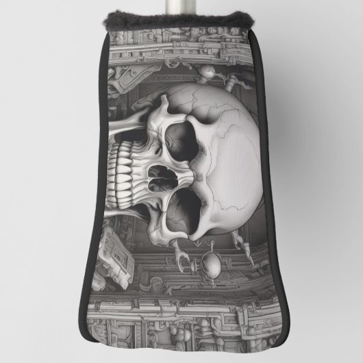 Illustratie van de schedel golfheadcover (Draai 90)