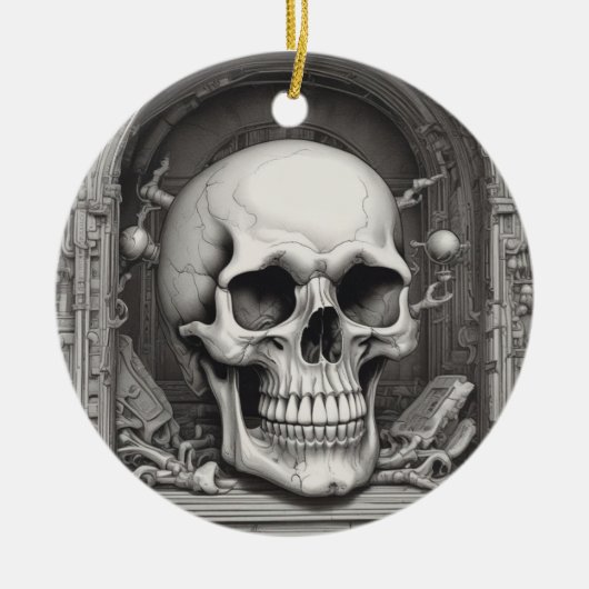 Illustratie van de schedel keramisch ornament (Voorkant)