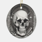 Illustratie van de schedel keramisch ornament (Links)
