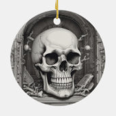 Illustratie van de schedel keramisch ornament (Achterkant)