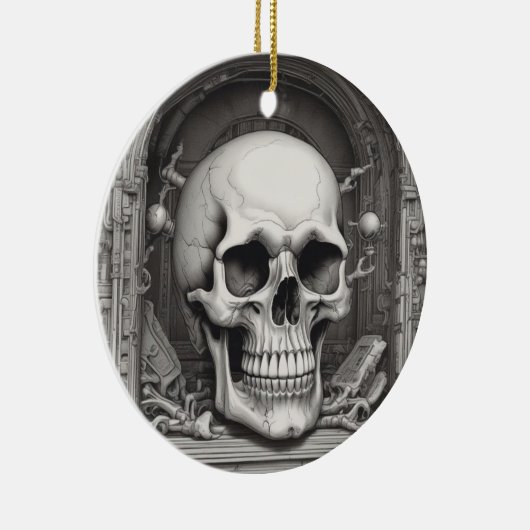 Illustratie van de schedel keramisch ornament (Rechts)