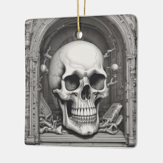 Illustratie van de schedel keramisch ornament (Links)