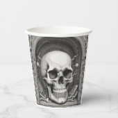 Illustratie van de schedel papieren bekers (Voorkant)
