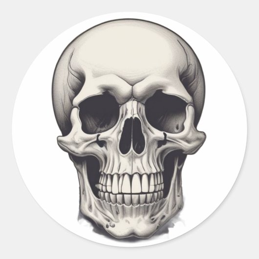 Illustratie van de schedel ronde sticker (Voorkant)