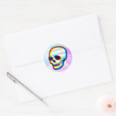 Illustratie van de schedel trendy neonstijl ronde sticker (Envelop)