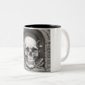 Illustratie van de schedel tweekleurige koffiemok (Voorkant rechts)