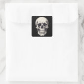 Illustratie van de schedel vierkante sticker (Tas)