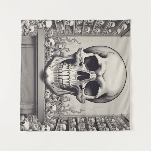 Illustratie van de schedel wandkleed (Voorkant (horizontaal))