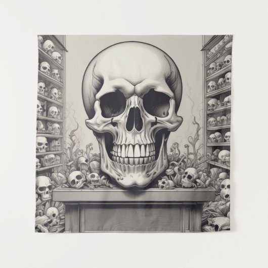 Illustratie van de schedel wandkleed (Voorkant)