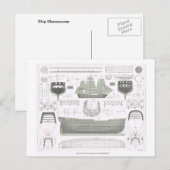 Illustratie van de scheepsbouwtheorie briefkaart (Voorkant / Achterkant)