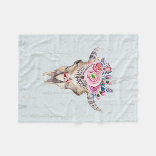 Illustratie van de skeletonstier fleece deken (Voorkant (Horizontaal))