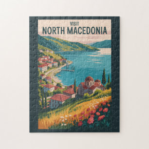Illustratie van de skyline van Noord-Macedonië Rei Legpuzzel