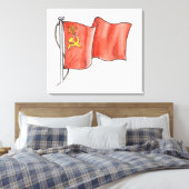 Illustratie van de Sovjetvlag Canvas Afdruk (Insitu (Slaapkamer))