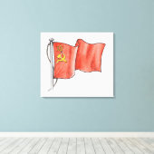 Illustratie van de Sovjetvlag Canvas Afdruk (Insitu (Houten vloer))
