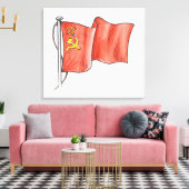 Illustratie van de Sovjetvlag Canvas Afdruk (Insitu (Woonkamer))