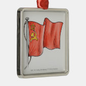 Illustratie van de Sovjetvlag Metalen Ornament (Rechts)