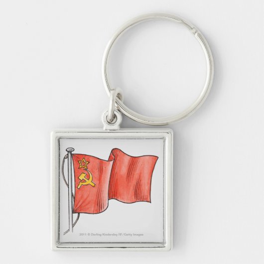 Illustratie van de Sovjetvlag Sleutelhanger (Voorkant)