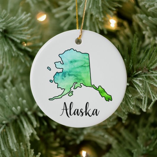 Illustratie van de staat Alaska Keramisch Ornament (Boom)