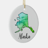 Illustratie van de staat Alaska Keramisch Ornament (Rechts)