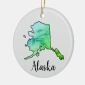 Illustratie van de staat Alaska Keramisch Ornament (Links)
