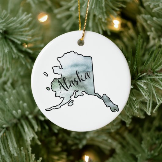 Illustratie van de staat Alaska Keramisch Ornament (Boom)