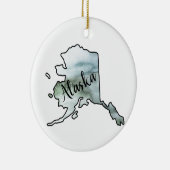 Illustratie van de staat Alaska Keramisch Ornament (Rechts)
