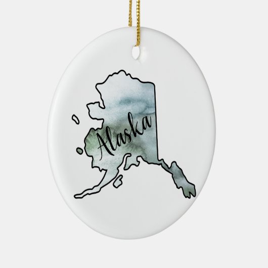 Illustratie van de staat Alaska Keramisch Ornament (Rechts)