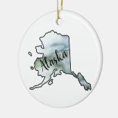 Illustratie van de staat Alaska Keramisch Ornament (Links)