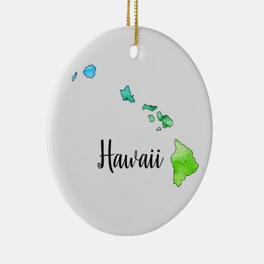 Illustratie van de staat Hawaii Keramisch Ornament (Rechts)