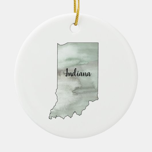 Illustratie van de staat Indiana Keramisch Ornament (Voorkant)