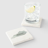 Illustratie van de staat Kentucky Stenen Onderzetter (Zijkant)