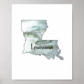 Illustratie van de staat Louisiana schilderen Poster (Voorkant)